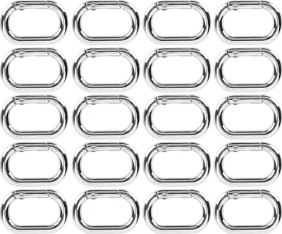 Produktbild von 20pcs Ovale Federschnalle 23mm Legierung Snap Hooks Clip für Taschen Geldbörse Keychain Strapsilver