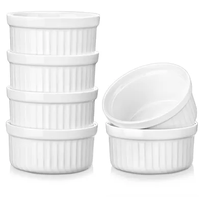 Ramekin-Set 6er, 4 oz, ofenfest, Keramik, Weiß