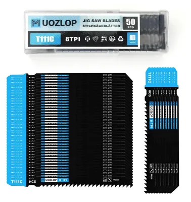 Produktbild von 50tlg Stichsägeblatt Set T-Schaft für Holz mit Aufbewahrungskoffer HCS-Klingen