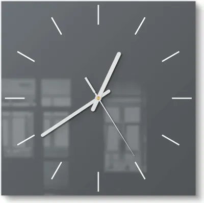 Produktbild von DEQORI Glasuhr 30x30 cm Modern 'Dunkelgrau' Wanduhr Glas Uhr Design leise Küchenuhr