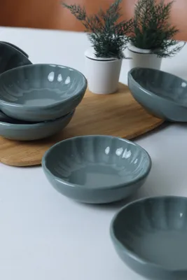 Produktbild von Hermia Concept, x 00019045, Vorspeisenschalen-Set (6-teilig), 100 % KERAMIK-STEINZEUG, Grün, 12 x 25 x 12 cm