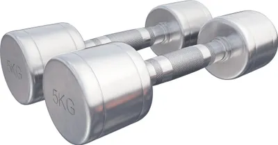 Produktbild von GORILLA SPORTS® Kurzhanteln - 2er Set, 10 kg (2x5 kg) Gewichte, Rutschfest, gerändelt, Verchromter Stahl - Hantelset, Rundhanteln, Kurzhantelset