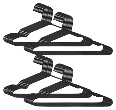 Imagen del producto de Perchas de Metal Antideslizantes Negras Pack 40 COM-FORT HOUSE