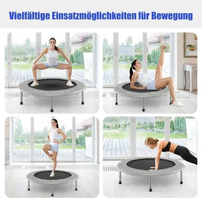 Image de Mini trampoline de fitness pliable, 97 cm, capacité 150 kg, gris