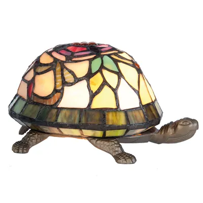 Produktbild von LumiLamp 5LL-5787 Tiffany Tischlampe Braun Rot Schildkröte 15x22x13 cm
