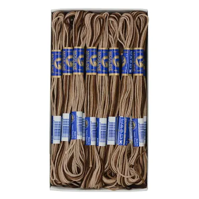 Produktbild von 24 Docken Stickgarn je ca. 8m / Sticktwist mit Farbverlauf 100% Baumwolle Stickerei Farbwahl, Farbe :78392 Schokofarben