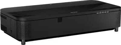 A black EPSON EB-815E projector is shown from a diagonal front-side angle on a white background.