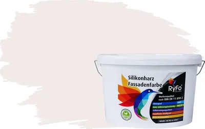 Produktbild von RyFo Colors Silikonharz Fassadenfarbe Lotuseffekt Trend Weißtöne Scheinweiß 10l  - bunte Fassadenfarbe, weitere Weiß Farbtöne und Größen erhältlich, Deckkraft Klasse 1