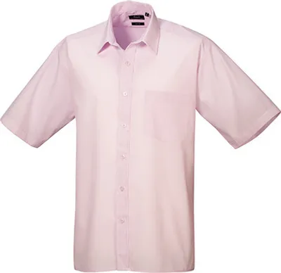 Produktbild von Premier Workwear Herren Popeline Hemd kurzarm PR202 pink 42 (16H)