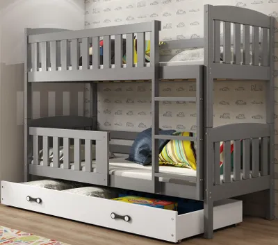 Produktbild von Interbeds Etagenbett Hochbett 200x90cm Stockbett Holzbett Kiefernholz Kinderbett Jugenbett mit Lattenrost und Rausfallschutz
