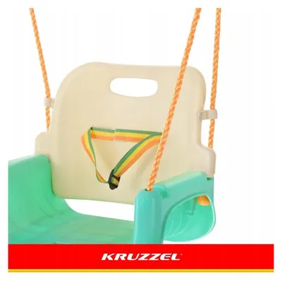 Image de Balançoire pour enfants Kruzzel 3 en 1, couleur crème et turquoise