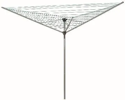 A freestanding clothesline dryer with multiple lines.