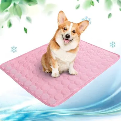 Produktbild von VHV – Kühlmatte für Hunde – Hundekühlmatte – Kühlmatte für Katzen – Waschbare Kühlmatte für Hundebett, Transportbox und Reisen – Rosa