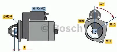 Produktbild von BOSCH 0 986 022 910 Starter Anlasser 1,4kW für RENAULT CLIO II (BB0/1/2, CB0/1/2) 12V