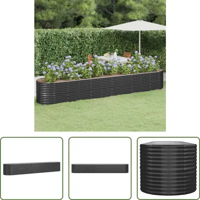 Produktbild von The Living Store Hochbeet Pulverbeschichteter Stahl 440x80x68 cm Anthrazit