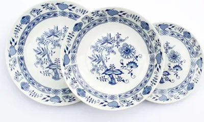 Image de Saphyr, set d'assiettes, oignon, Thun 1794, 18 pièces
