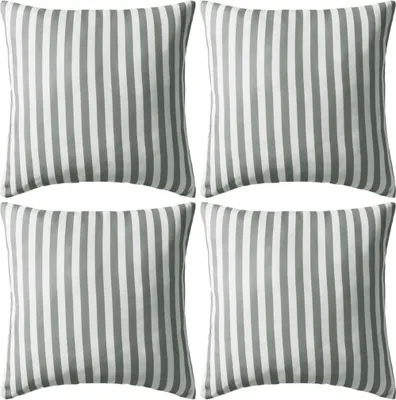 Produktbild von Gartenkissen 4 Stk. Streifenmuster 45 x 45 cm Grau