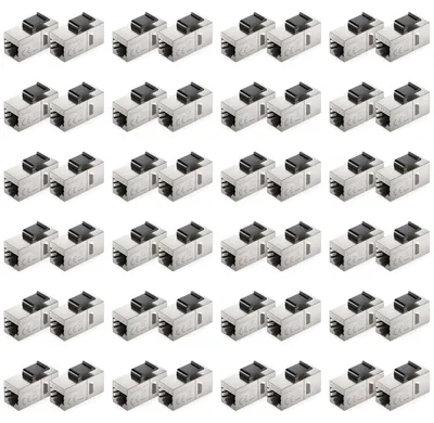 Produktbild von deleyCON CAT6 RJ45 Keystone Verbinder STP 1 Gbit/s, 48 Stück - Silber