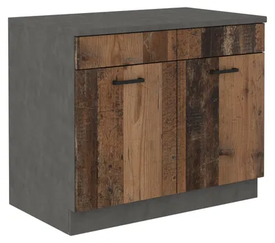 Produktbild von Spülenschrank Buffet Küche Mario 100 Küchenzeile Einbauküche Old Wood Matera