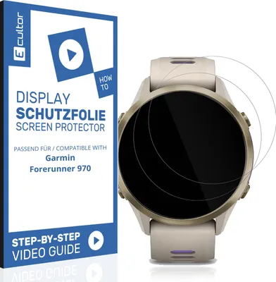 Produktbild von 2x 3D Schutzfolie für Garmin Forerunner 970 Display Folie Flexibel Full Cover