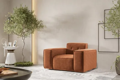 Produktbild von Sessel Designersessel CESINA in Stoff Perfect Harmony Rostbraun