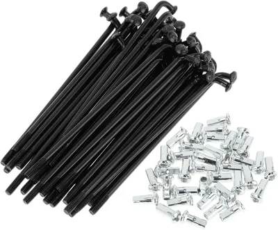 Imagen del producto de Radios para bicicleta, calibre 12G, acero, 80 mm, 36 unidades, con boquilla, para reparación de bicicletas