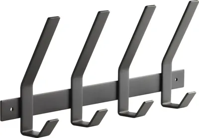 Produktbild von SOTECH Blackline ALBA Hakenleiste groß 345 mm mit 4 Haken schwarz pulverbeschichtet