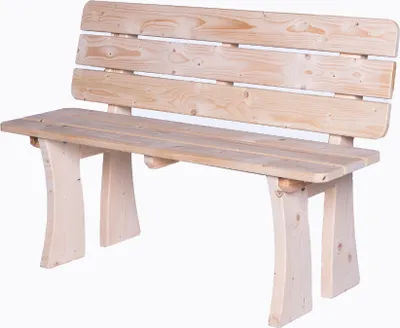 Produktbild von Mega Holz 3-Sitzer Gartenbank aus massiver Kiefer 118 cm Holzbank Parkbank Balkonbank