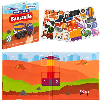 Produktbild von Magnetspiel Die Baustelle mit 33 Puzzle-Magneten