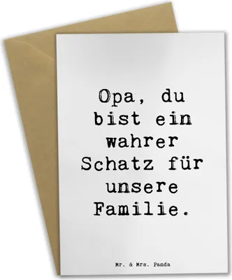 Produktbild von Mr. & Mrs. Panda Glückwunschkarte Spruch Opa Schatz - Weiß - Geschenk, Großvater, osterkarte, Bedanken, glückwunschkarten, Danke sagen, Liebe, hochzeitskarten, lieben