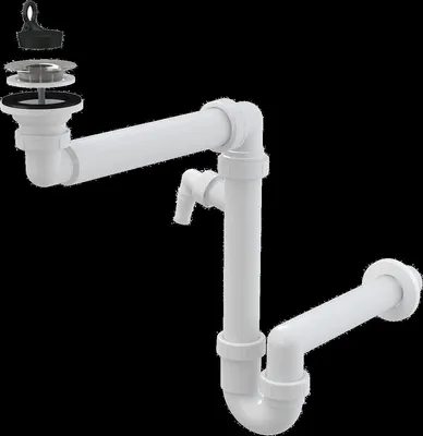 Image de Siphon compact Alcadrain DN40 pour lavabos DN63 avec raccordement d'appareil