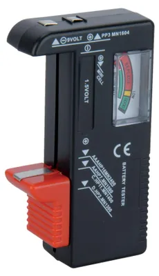 Zdjęcie produktu dla UNITEC 46021 Uniwersalne urządzenie do testowania baterii, 1,5 V/9 V, czarne
