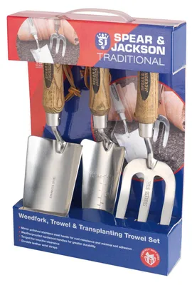 Zdjęcie produktu dla Spear & Jackson TRAD3PS – Tradycyjny zestaw 3 narzędzi ogrodniczych ze stali nierdzewnej