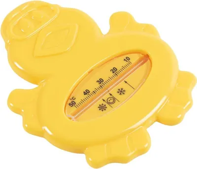 Productafbeelding van De Poupy Poupy badthermometer voor kinderen kan gebruikt en hergebruikt worden om de juiste watertemperatuur te controleren.
