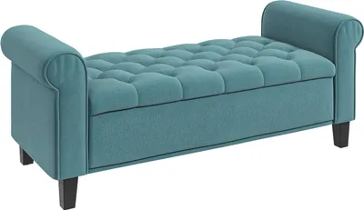 Produktbild von Polsterbank, Bettbank, Sitzbank In Samtoptik, Flurbank Mit Stauraum Für Schlafzimmer, Bis 120 Kg Belastbar, Grün, 126 X 48,5 X 47 Cm