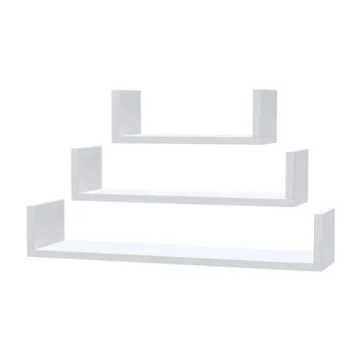 Produktbild von INNOVAHOME Wandregal weiß 3er Set - U-Form Schweberegal Hängeregale