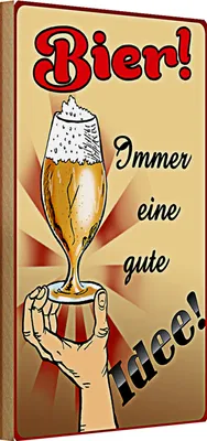 Produktbild von Holzschild Spruch 20x30cm Bier immer eine gute Idee