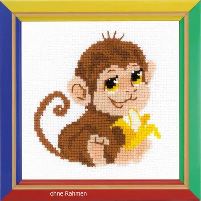 Produktbild von Riolis 'Affe' Kreuzstich-Set, Zählmuster