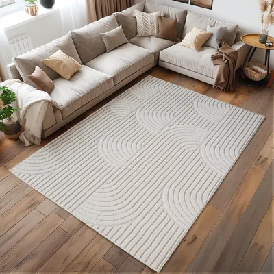 Obrázok produktu pre Homebyhome Koberec Obývací Pokoj Boho Design Bouclé Smy?kový Skandinávský Styl Odolný M?kký do Ložnice, Velikost: 120x170 cm