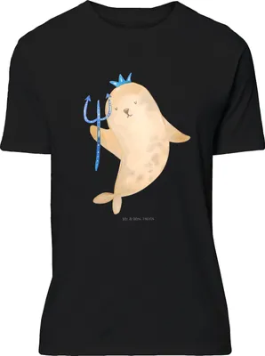 Produktbild von Mr. & Mrs. Panda Tshirt Sternzeichen Wassermann - Schwarz - Geschenk, Nix, T-Shirt mit Spruch, Meermann, Oversize, Übergröße, Meer, Geburtstag Januar, Shirt, Februar