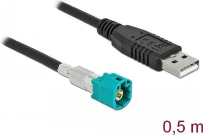 Image de DeLOCK 90489 Koaxialkabel 0,5 m HSD Z USB 2.0 Type-A Schwarz (90489)