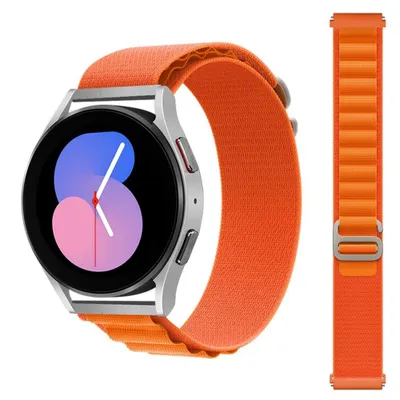 Produktbild von FFO2World 22mm Alpine Loop Nylonarmband - Kompatibel mit Galaxy Watch 3/46mm, Gear S3, Polar Vantage, Garmin Vivoactive 4, Huawei GT6 - Orange