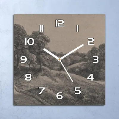 Produktbild von Deko Glasuhr Wanduhr 30x30 Kunst auf dem Land Quarz Küchenuhr Bürouhr