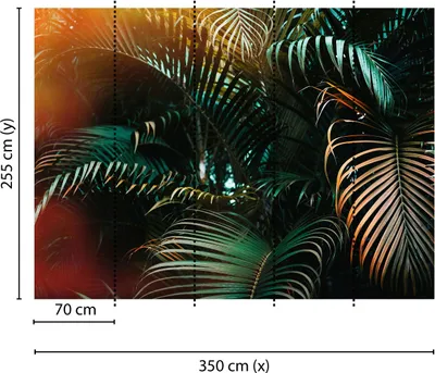 Produktbild von Tadessi Fototapete | Palmen | 3.50 m x 2.55 m | Grün | Gelb | Wandbild | Digitaldruck