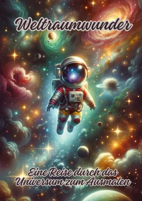 Produktbild von Malbuch Weltraumwunder: Weltraumszenen mit Galaxien, Planeten und Nebeln