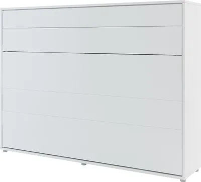 Produktbild von Mirjan24 Wandklappbett Bed-Concept BC-04 140x200 Horizontal, Stilvoll Funktionsbett mit Leistenlattenrost (Farbe: Weiß Matt)