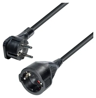 Immagine prodotto di Spina piatta con contatto di protezione 3,0 m - Prolunga con connettore ad angolo - Si adatta perfettamente dietro tutti i mobili, solo 10 mm, nero