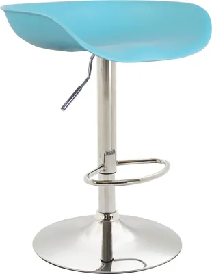 Produktbild von CLP Barhocker Anaheim Kunststoff Trompetenfuß mit Fußstütze blau Gestell Farbe chrom