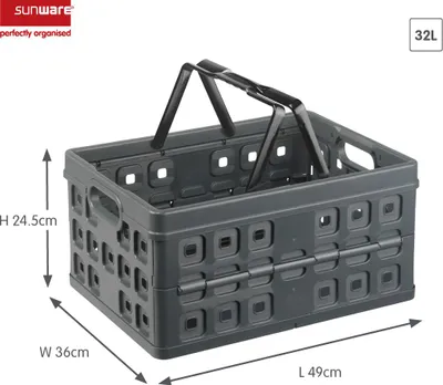 Obrázok produktu pre sunware H6180188 Štvorcový klapbox 32,0 l sivý 36,0 x 49,0 x 24,5 cm