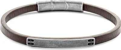 Produktbild von Frank 1967 7FB-0527 Herren Lederarmband - Vintage Stahl Elemente - 39 x 5 mm Platte - Leder - 21 cm - Braun